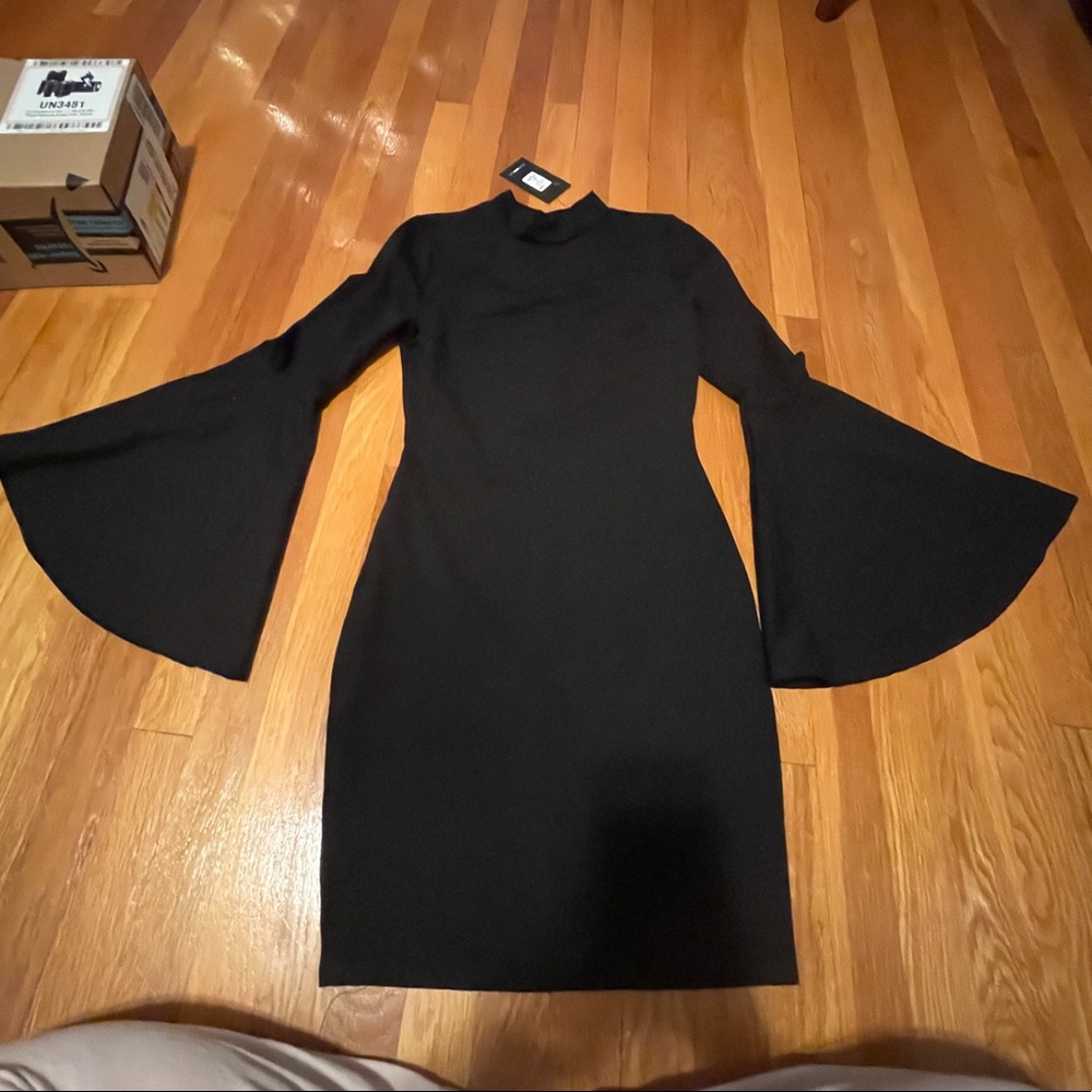 COPY - Bell sleeved mock turtleneck dress